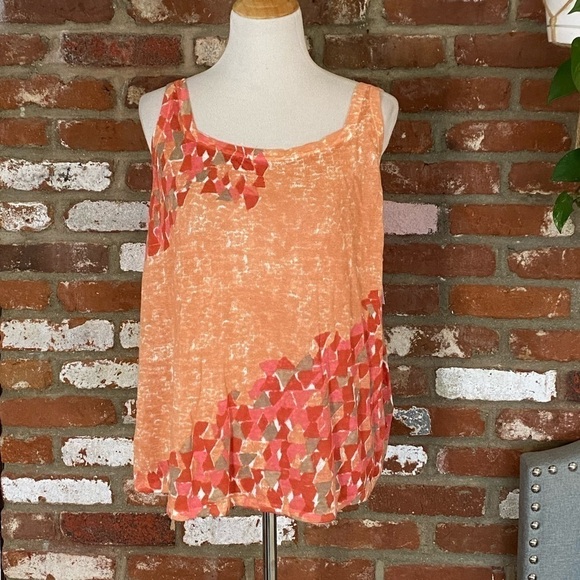 Nic + Zoe Orange Sunburst Sweater Tank Top Size XXL New - Picture 2 of 9